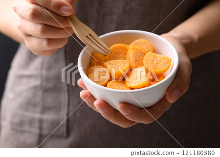 Fresh Cape gooseberry or Golden berry (Physalis peruviana) in bowl ready to eating, Healthy fruit 121180380