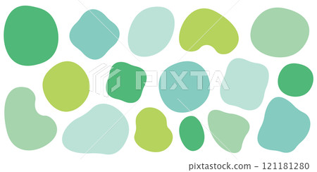 Shape Material Deformation Circle Set Green Abstract Shape 121181280