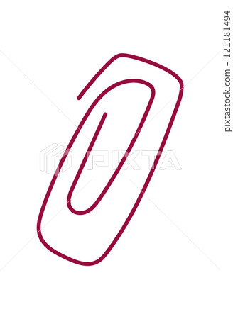 Flat cartoon design of a cute paper clip representing love and stationery use. Ideal for greeting cards, messages, and notes in mail. Perfect for creative gifts romantic themes. Flat cartoon design of a cute paper clip representing love and stationery use. Ideal for greeting cards, messages, and notes in mail. Perfect for creative gifts romantic themes. 121181494