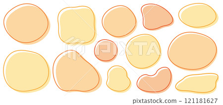 Shape Orange Yellow Border Set Simple 121181627