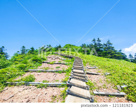 夏季攀登什葉派山、貓山（登頂前的木階：中根、什葉派高原、鳥居山口路線） 121181923
