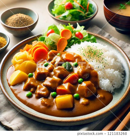 A delicious curry rice 121183268