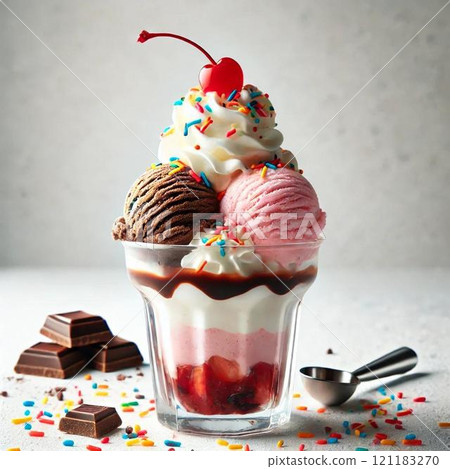 Iced coffee with ice cream Iced coffee with ice cream 121183270