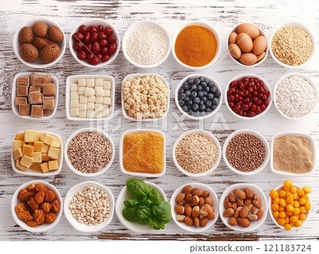 A Palette of Ingredients Crafted by Generative Ai 121183724