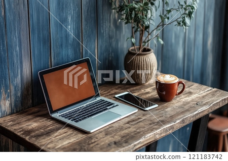 A Cozy Workspace Blending Modern Design with Generative Ai A Cozy Workspace Blending Modern Design with Generative Ai 121183742