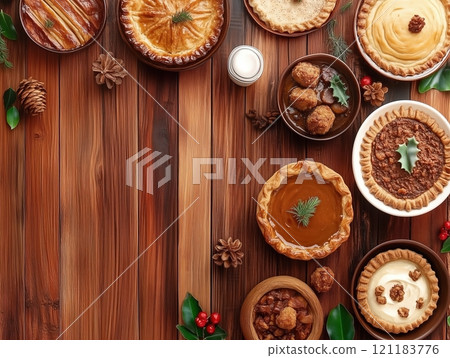 Festive Holiday Pies and Treats by Generative Ai 121183776