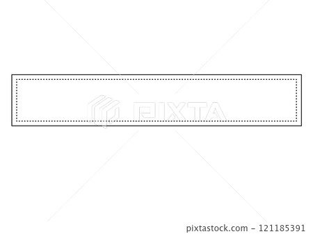 Frame with dotted lines like stitching, long and narrow rectangle, with main lines Frame with dotted lines like stitching, long and narrow rectangle, with main lines 121185391
