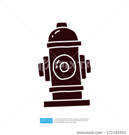 A simple illustration of a fire hydrant, typically used for providing water in emergencies, particularly for firefighting. 121185501