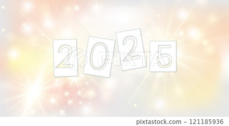 Happy New Year on the beautiful 2025 Illustration design 121185936