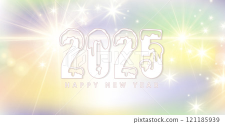 Happy New Year on the beautiful 2025 Illustration design 121185939