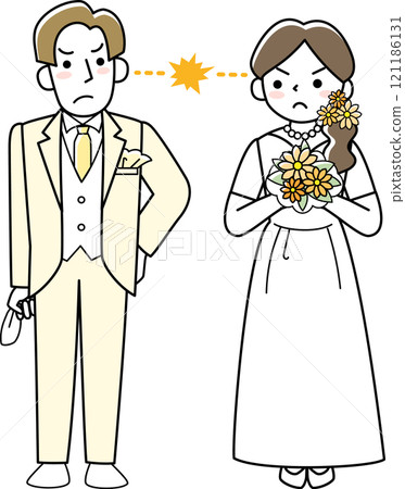 新娘和新郎關係不睦 121186131