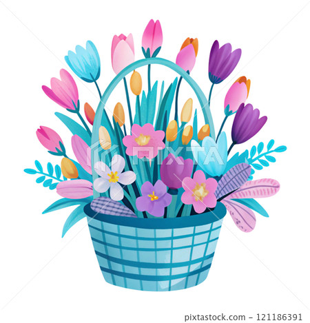 Beautiful flowers Basket Beautiful flowers Basket 121186391