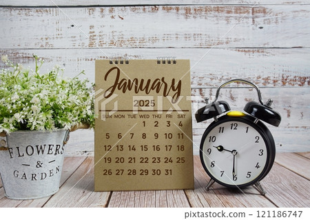 January 2025 annual monthly desk calendar for planning and management 121186747