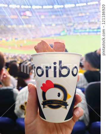 Eating while watching baseball in the stands at Kyocera Dome Eating while watching baseball in the stands at Kyocera Dome 121186920
