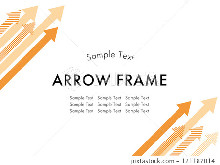 箭頭框架背景橙色上升上升 121187014