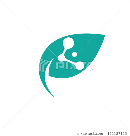 Green leaf and molecule Green leaf and molecule 121187123