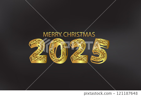 Merry Christmas And Happy New Year Gold Glitter 2025 Text Design Merry Christmas And Happy New Year Gold Glitter 2025 Text Design 121187648