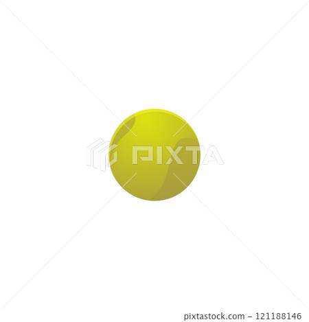 A vector icon of a bright yellow tennis ball isolated on a white background A vector icon of a bright yellow tennis ball isolated on a white background 121188146