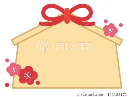 Plum blossom and horse frame illustration Plum blossom and horse frame illustration 121188171