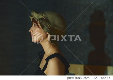 A woman taking a sauna. Photo courtesy of Shiratama no Yu Izumikei. 121188543