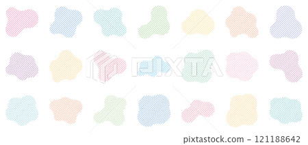 Abstract frame shape metaball colorful stripes set 121188642