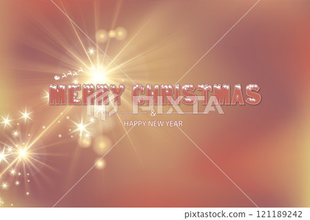 Merry Christmas is written in an eye-catching font on a bright red background 121189242