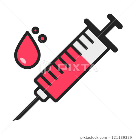 Blood test and blood donation injection icon Blood test and blood donation injection icon 121189359