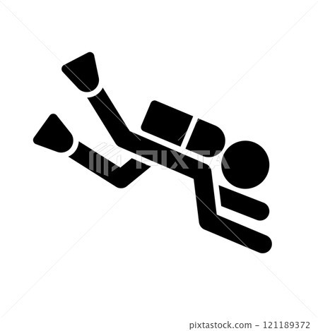 Scuba diving silhouette 121189372