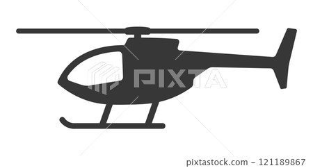 Helicopter icon shape symbol silhouette. Aircraft chopper logo sign. Vector illustration image. Isolated on white background. Helicopter icon shape symbol silhouette. Aircraft chopper logo sign. Vector illustration image. Isolated on white background. 121189867