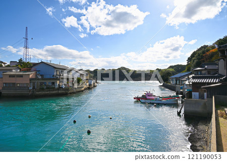 [Shimonoseki City, Yamaguchi Prefecture] The Takenoko Strait that separates Hikoshima and Takenokoshima 121190053