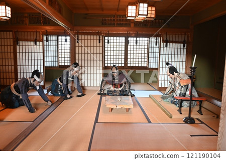 Innoshima Navy Castle Ninomaru Exhibition Room A naval tactical meeting recreated with dolls 121190104