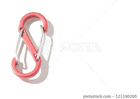 S-hook carabiner photographed on white background S-hook carabiner photographed on white background 121190200