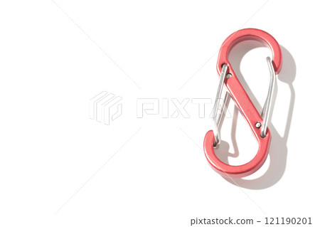 S-hook carabiner photographed on white background 121190201