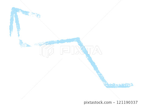 Light blue hand drawn zigzag arrow 121190337