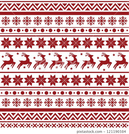 Seamless Scandinavian pattern for Christmas and New Year for winter hat, ugly sweater, jumper, paper or other designs. 121190384