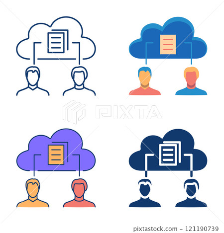 Cloud document sharing icon set Cloud document sharing icon set 121190739