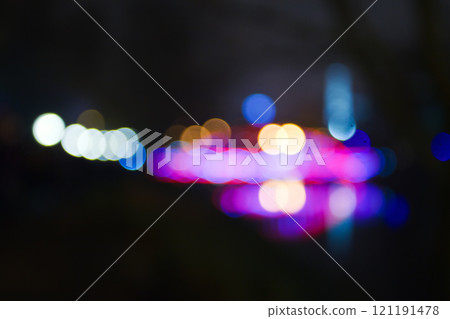 Night city theme abstract blur background. 121191478