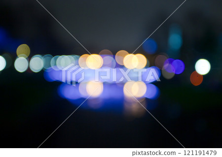 Night city theme abstract blur background. 121191479