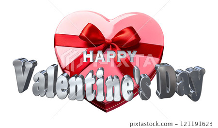 3DCG characters "Happy Valentine's Day" Silver, Silver 121191623