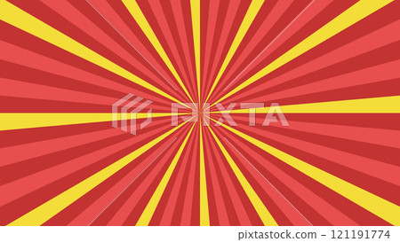旭日紅黃色輻射集中線 旭日紅黃色輻射集中線 121191774