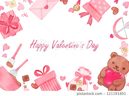 Cute Valentine's Day hand-drawn frame 121191801