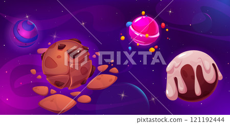 Fantasy cosmic candy land space landscape 121192444