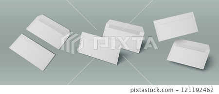 White open and closed blank letter envelop mockup 121192462