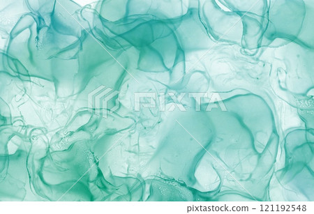 Spring image of forest bathing Refreshing alcohol ink art background Marble image 121192548