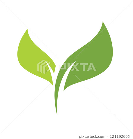 Vegan leaf green eco logo nature 121192605