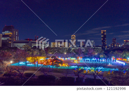Osaka Castle Illumination 2024: Beautiful and spectacular illuminations 121192996