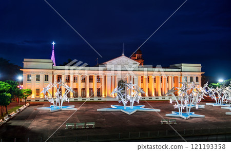 National Palace of Culture Illuminated at Night in Managua, Nicaragua, Central America National Palace of Culture Illuminated at Night in Managua, Nicaragua, Central America 121193358