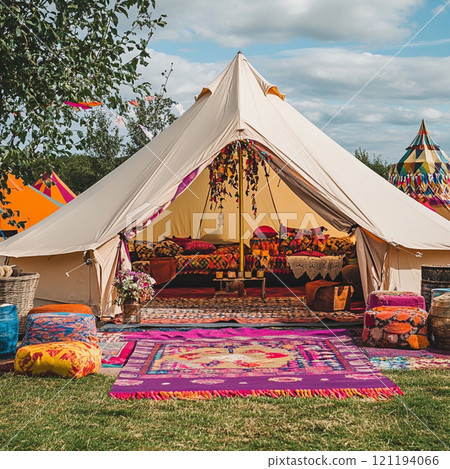 Mockup tent for your design. 121194066