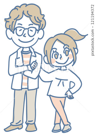 友善的父母和孩子用手玩耍的插圖 121194372