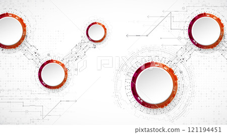 Abstract technology concept. Circuit board, high computer color background. Vector illustration. 121194451